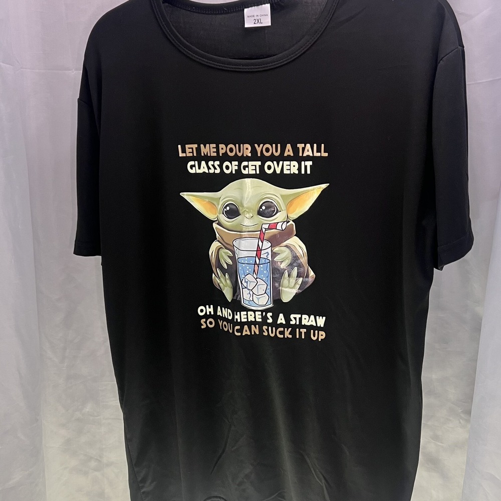 Star Wars Mandalorian Grogu Suck It Up‎  Shirt 2XL Size 42 Baby Yoda